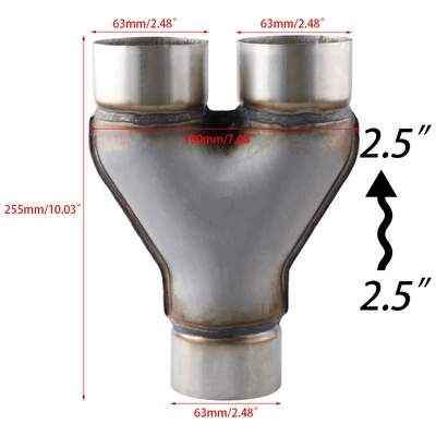 Cross-border car modified stainless steel Exhaust pipe - y-type-25inch-63mm
