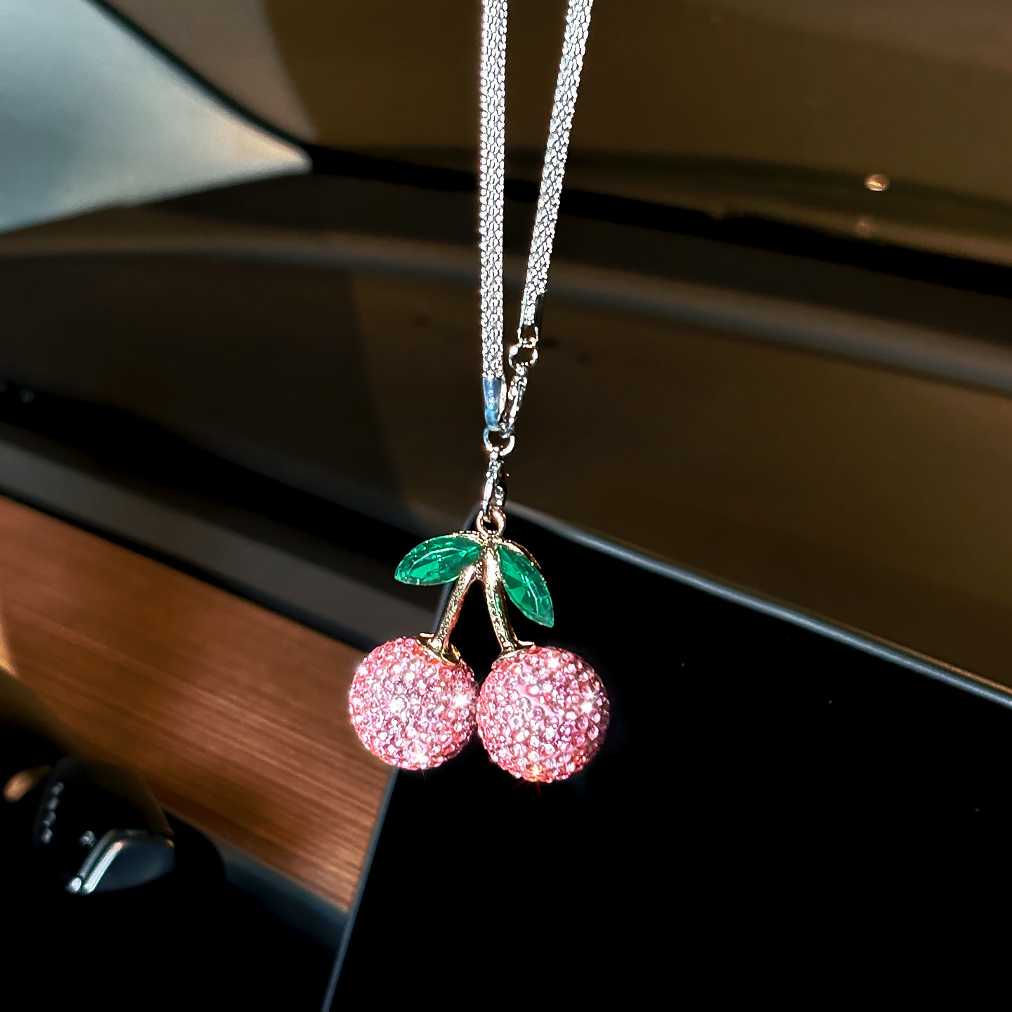 펜던트-다이아몬드 체리 [핑크]