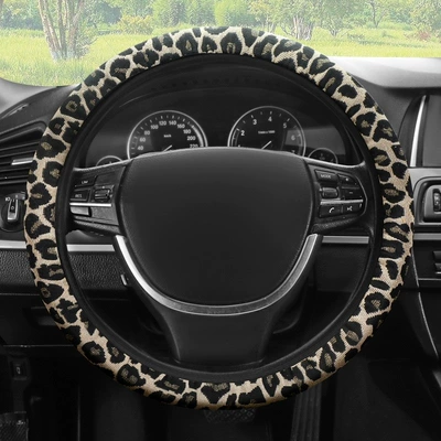 Steering wheel cover Steering Wheel Cover Without Inner Ring - leopard-print-yellow-bottom-general