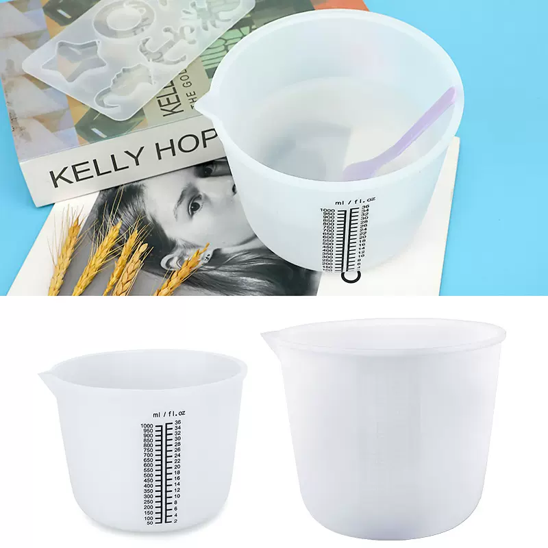 DIY2000ml/1500毫升1000ml刻度量杯计量杯滴胶免洗印字硅胶量杯