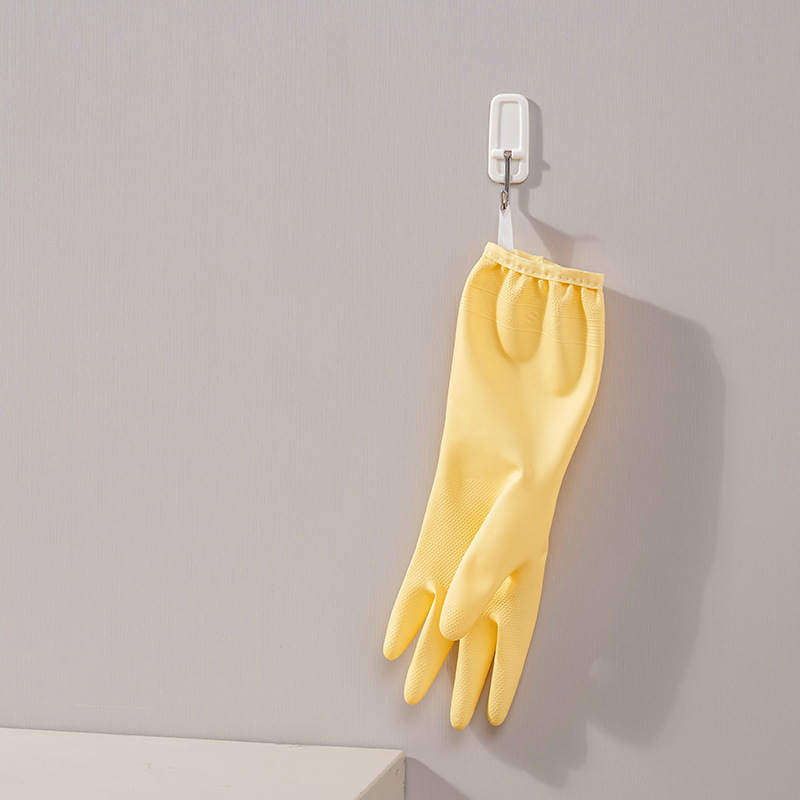 Guantes de goma para mujeres para el trabajo grueso y duradero, limpio y a prueba de agua, lavandería de cocina, guantes de lavaplatos para tareas domésticas, terciopelo image 7
