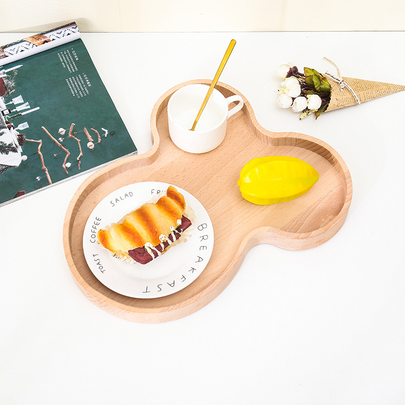 Plato de merienda de fruta de madera creativo Hotel vajilla placa de hornear postre sushi bandeja redonda sala de estar pan plato de fruta