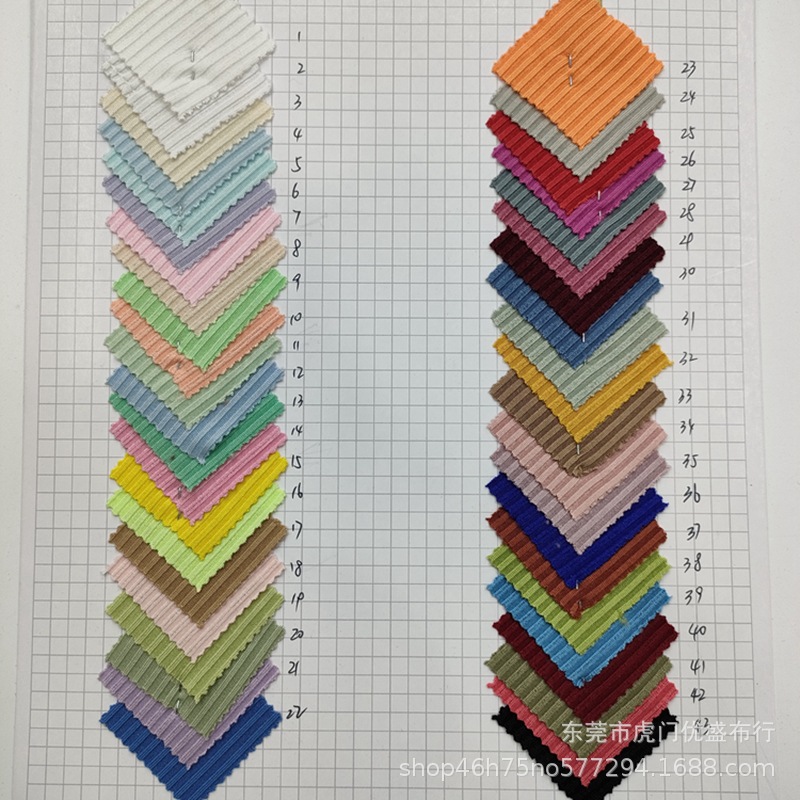 3*3坑条罗纹针织布 200g小坑条背心螺纹面料 随心裁罗纹针织面料