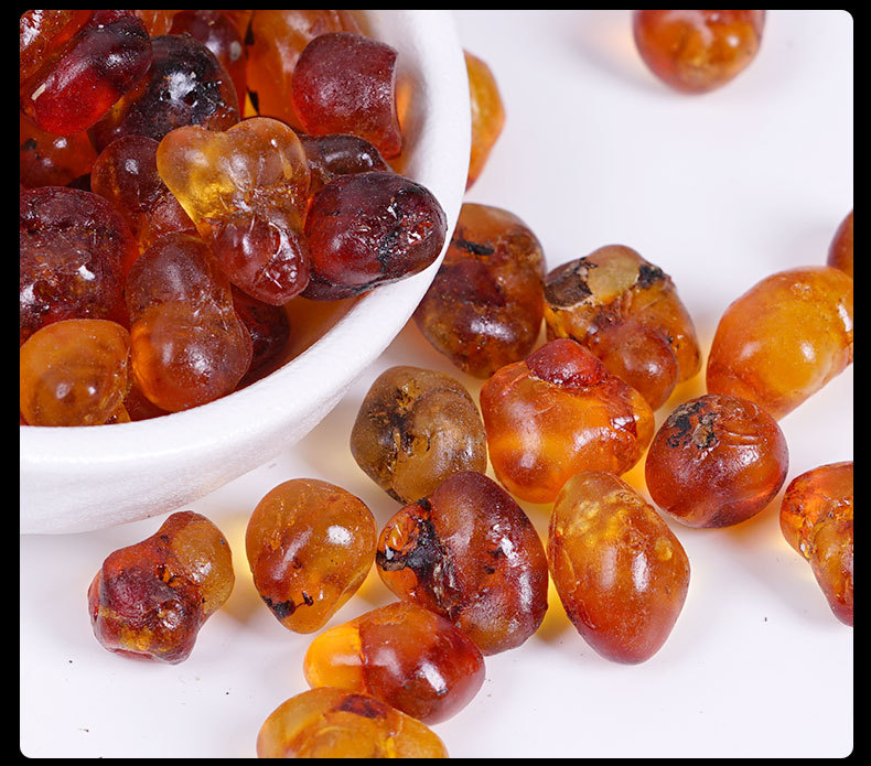 Peach Gum (Prunus persica Resin) — Machine-Polished Large Granules, 500g Bulk Food Herb in use