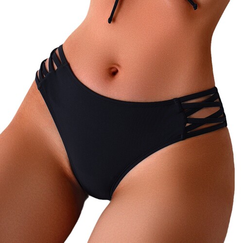 Overseas warehouse European and American style bikini thong underwear medium waist swimwear bottoms batch