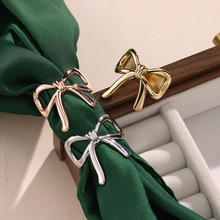 新款丝巾扣蝴蝶结极简冷淡风高级感小众围巾扣胸针真丝打结扣子