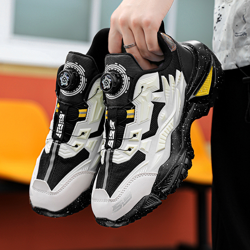 Sneaker hombres 2023 botón giratorio Comercio exterior más tamaño papá zapatos pareja caminadora zapatos de uñas zapatos de hombre al por mayor