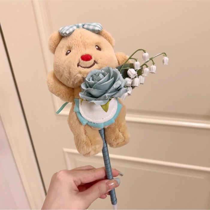 Día del Maestro regalo de mantequilla oso bouquet bolígrafo 2024 nuevo muñeco de dibujos animados para la maestra decoración