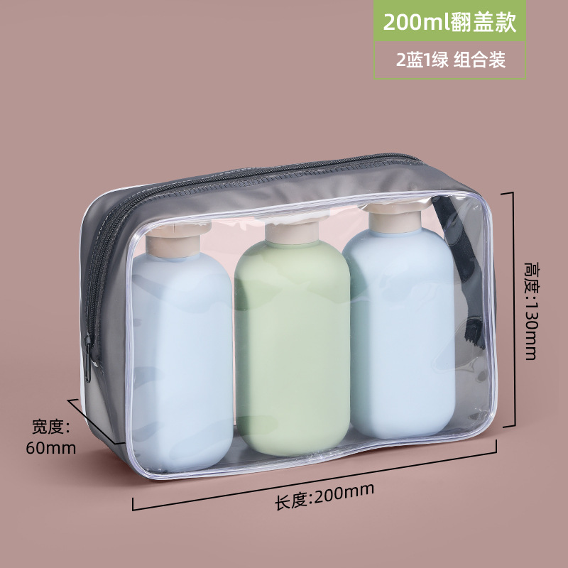 PE felpa material blando verde sub-embotellado botella de loción de presión 200ml desinfectante de manos botella de gel de ducha botella de plástico 500ml