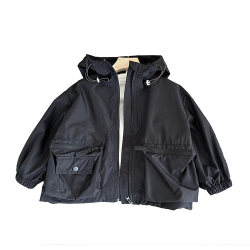 Boys' Spring and Autumn Outerwear  New Children's Clothing Girls' Work Jacket Autumn Outwear Children's Windproof and Waterproof Jacket Trendy