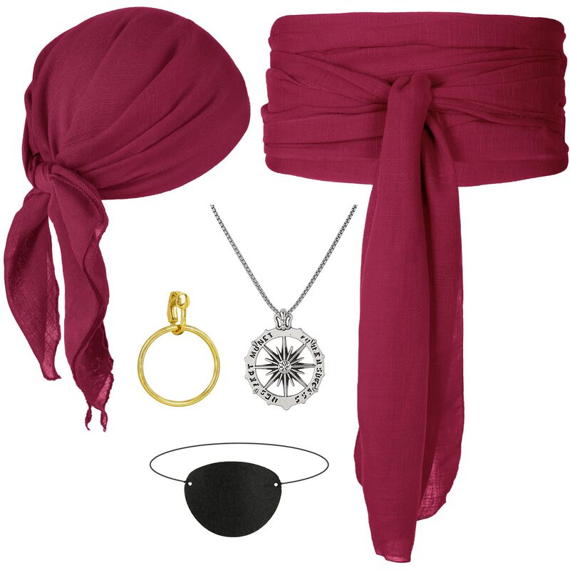 Men Pirate Costume Accessories Set Women Pirate Hat Pirate Bandana Pirate Belt Dress Accessories F055 Men Pirate Costume Accessories Set Women Pirate Hat Pirate Bandana Pirate Belt Dress Accessories F055