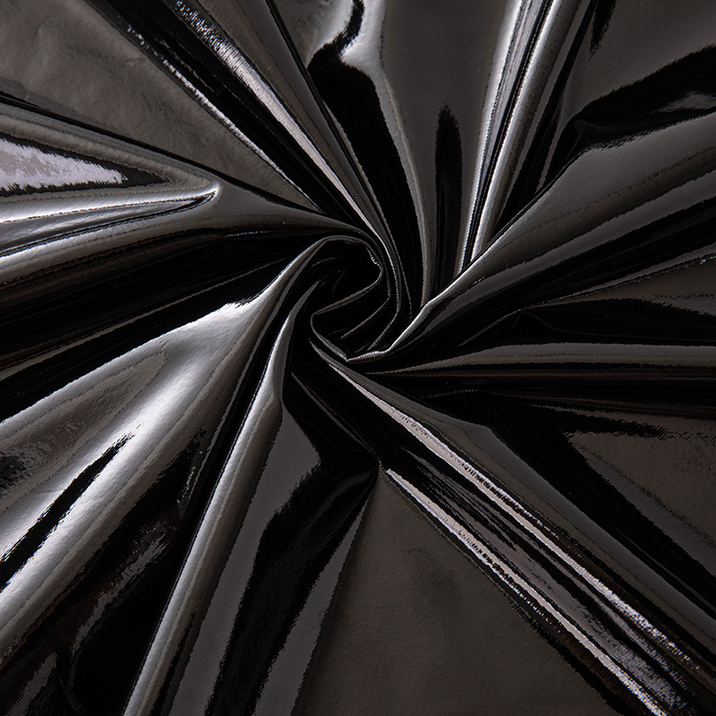 漆皮针织平弹镜面弹力情趣内衣紧身衣皮裤皮PU服装革面料弹力镜面