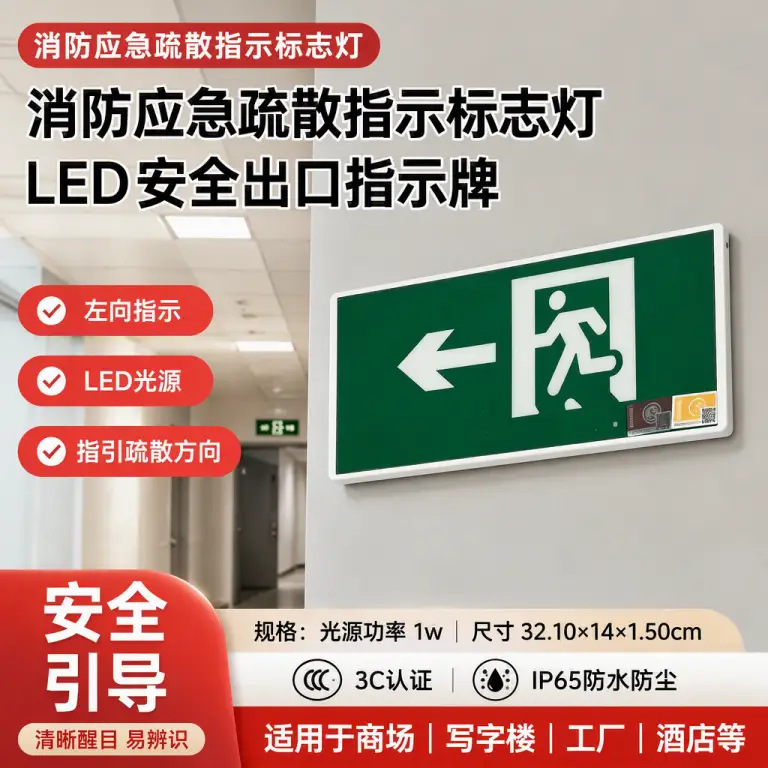Fire LED evacuation sign