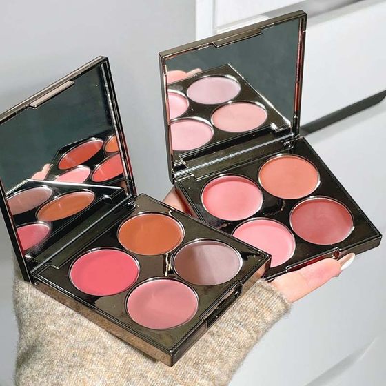 HERORANGE ~ soft light reflecting color four-color blush plate color natural nude makeup matte multi-use cream women's repair rouge