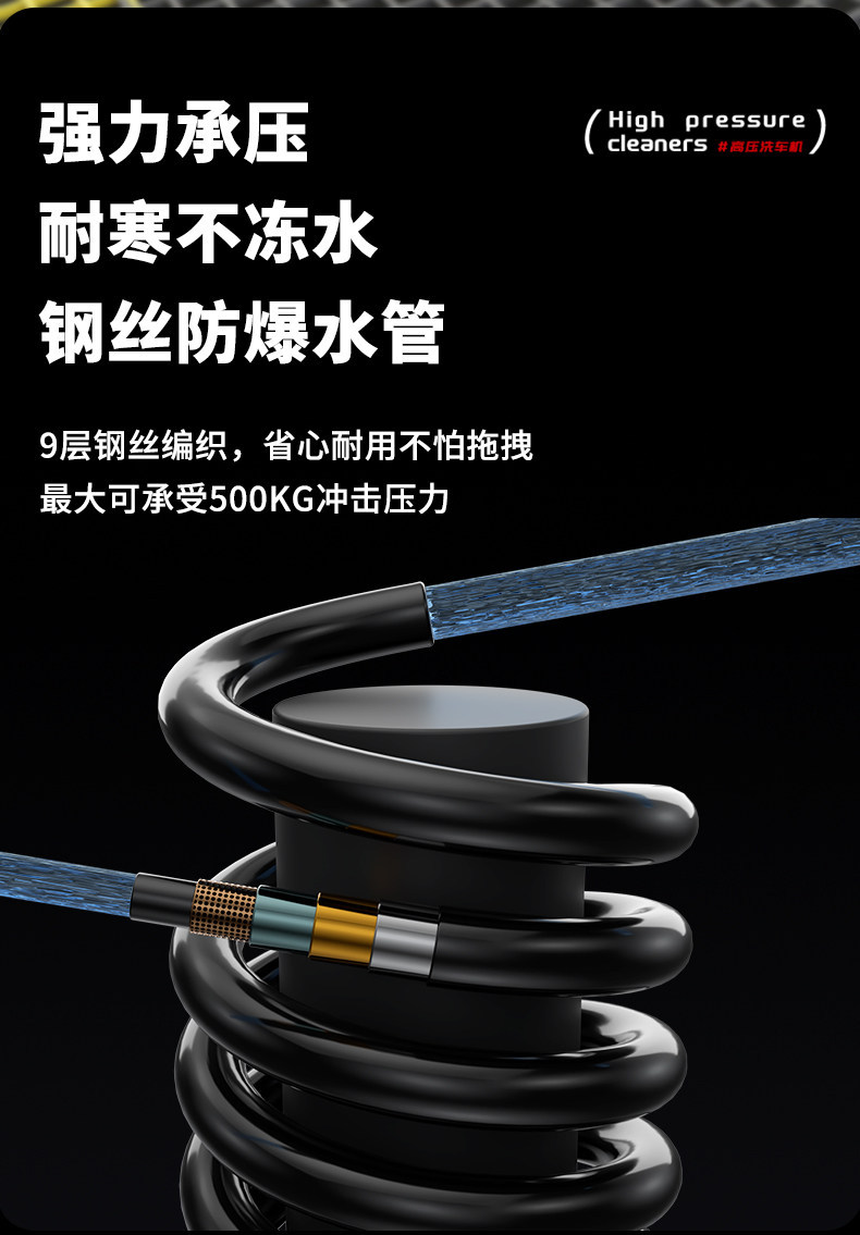 Cross-border Black Cat Chicheng 220v Commercial Powerful High-Pressure Washer, Floor Cleaning Machine, Water Pump, High-Power Device
