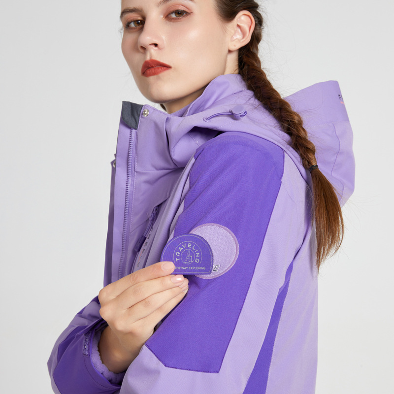 Outdoor Three-in-One Jacket Men's and Women's Two-Piece Set Detachable Windproof and Waterproof fleece-lined Thickened Xizang Mountaineering Suit