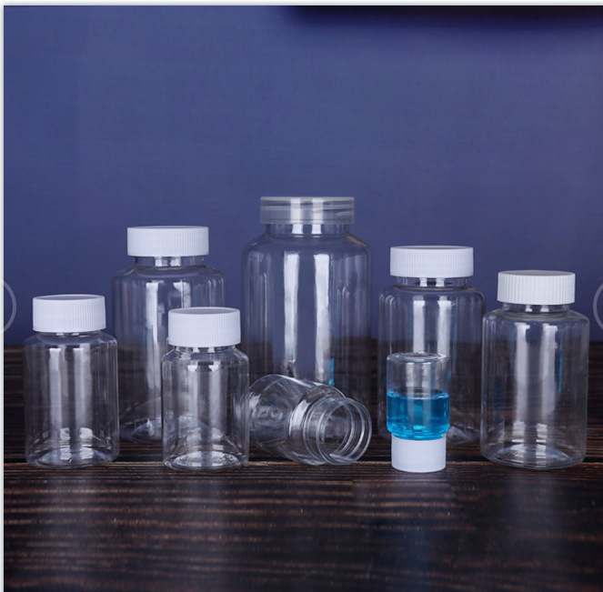透明大口塑料瓶30/50/100ml毫升广口pet液体分装瓶密封胶囊小药瓶