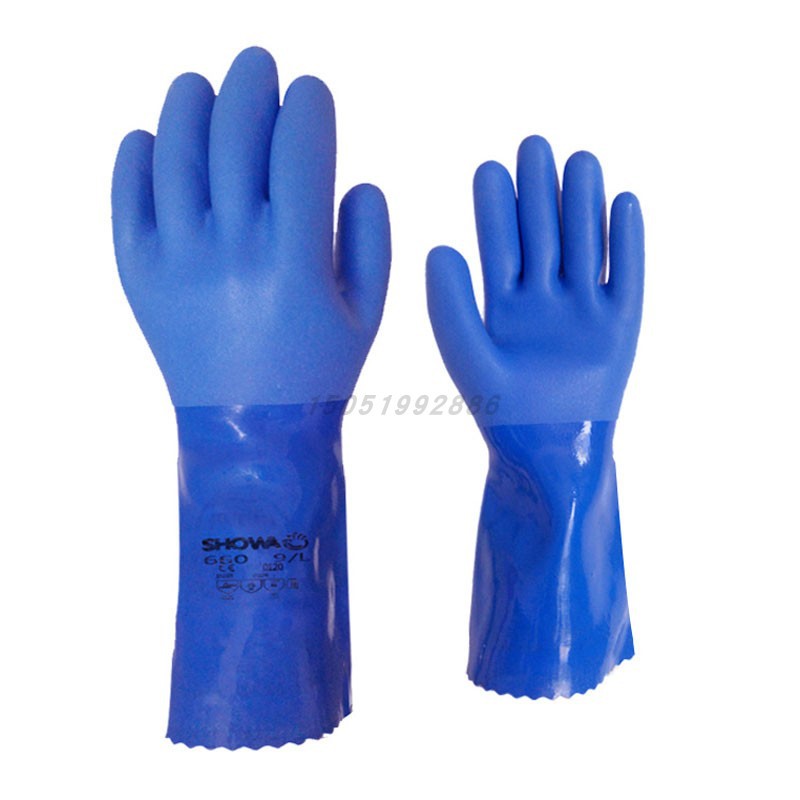 SHOWA尚和660耐酸碱手套防化耐油劳保KV660凯夫拉PVC全浸防割手套
