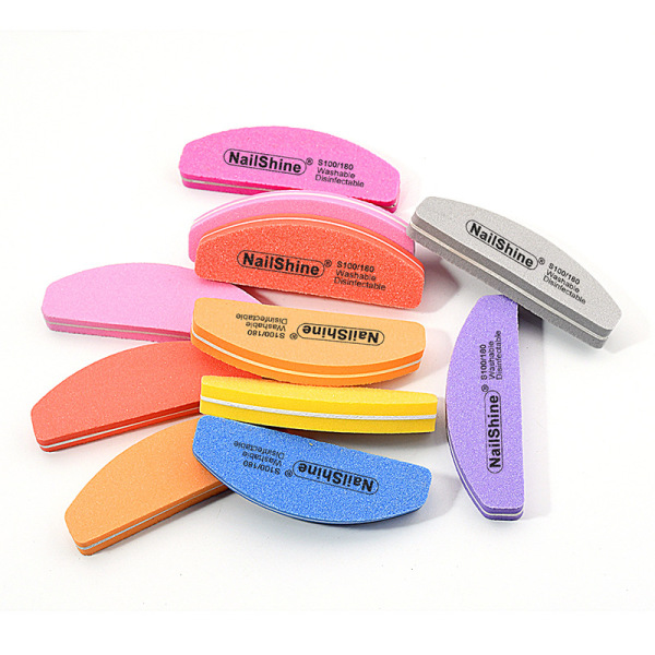 Nailshine Washed sponge rubbing half -moon -shaped double -sided…