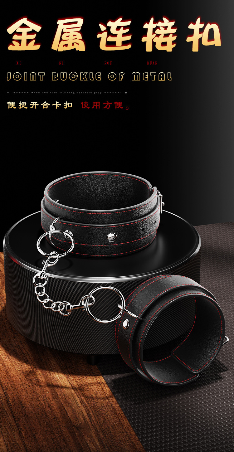 Jiuai SM Domain Control Bondage Set with Handcuffs, Whip, Ball Gag and Nipple Clamps — detail image 7
