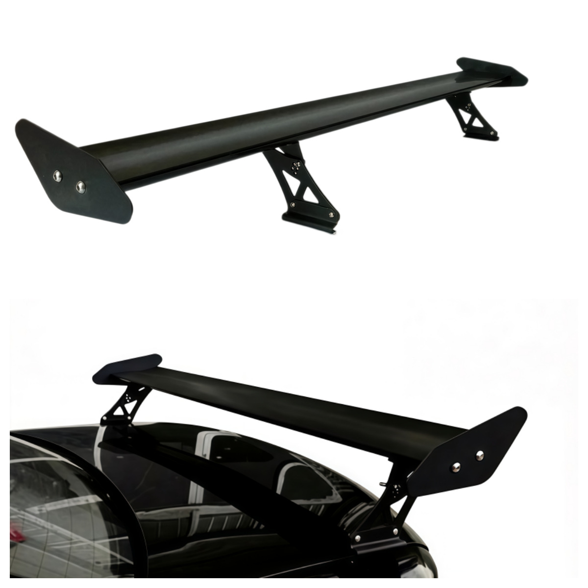 Universal Car Rear Wing for Sedan, No-Drill Aluminum Alloy Clip-On Modified Spoiler Wing Decoration