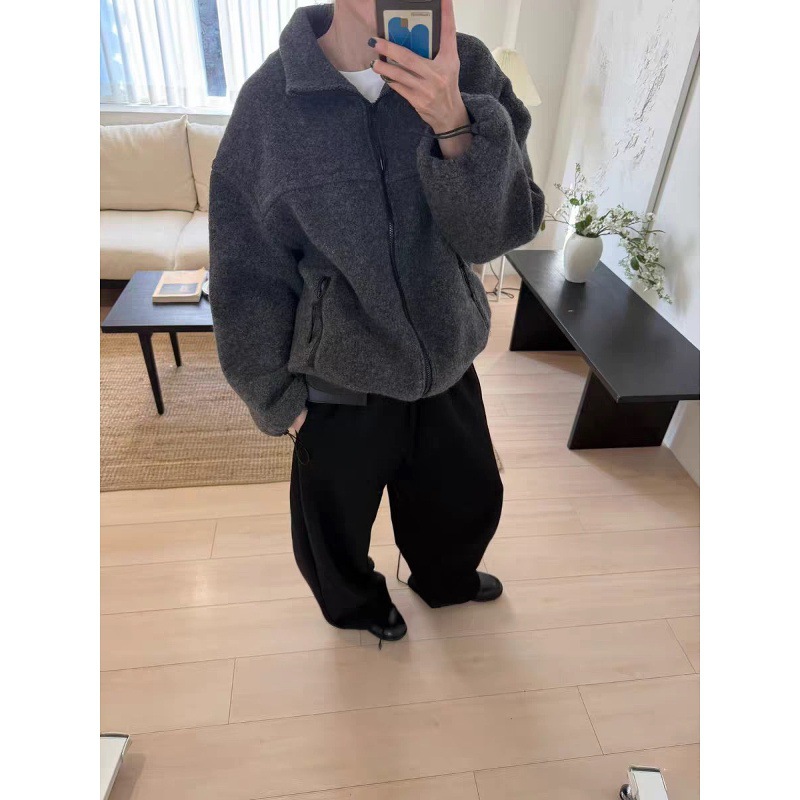 Korean Tug Old Money Style Retro High-End Wool Korean Style Jacket Women's Thick Woolen Jacket