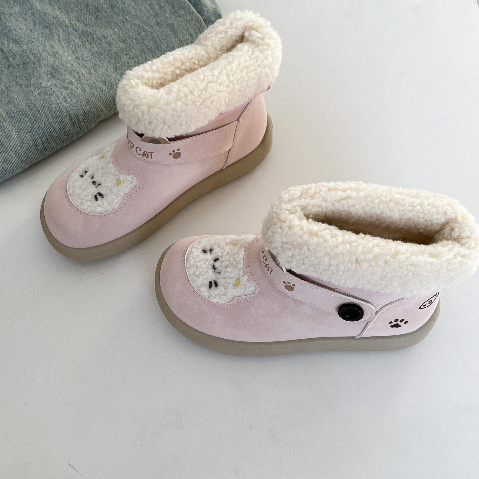 Women's Snow Boots 2025 Winter New Fashion Fleece-Lined Warm Cartoon Cotton Shoes Bread Cotton Shoes Yuanbo 3509m