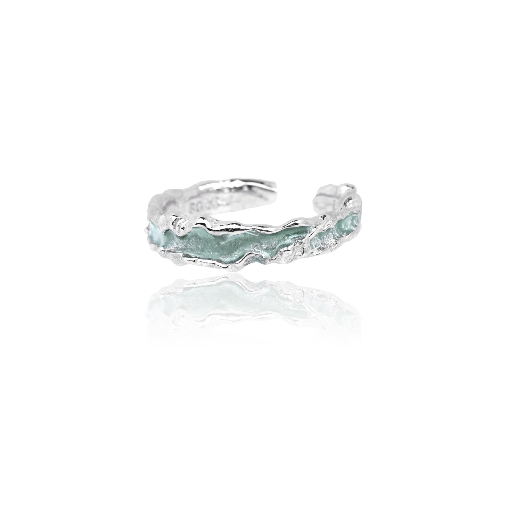 Anelli impilabili da uomo con texture, anello per indice irregolare alla moda in stile Instagram, anello aperto impilabile alla moda e semplice per donna_voghion.com