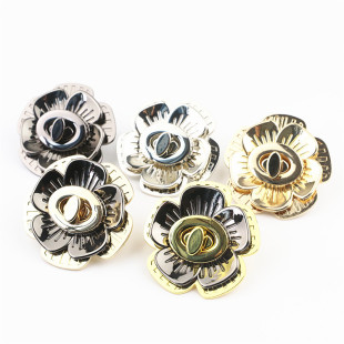 Luggage hardware accessories light gold flower lock women's bag decorative lock bag handbag twist lock buckle hardware accessories