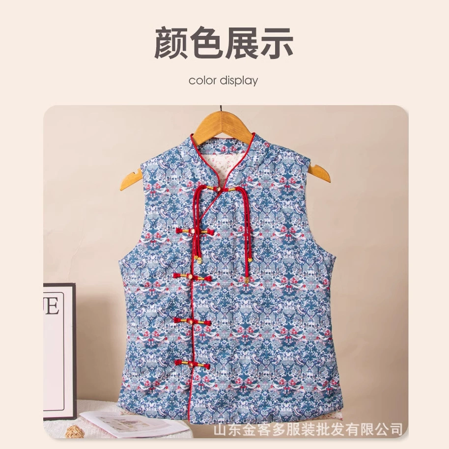 Леди осенний и зимний национальный ветер чистый хлопок теплый жилет
