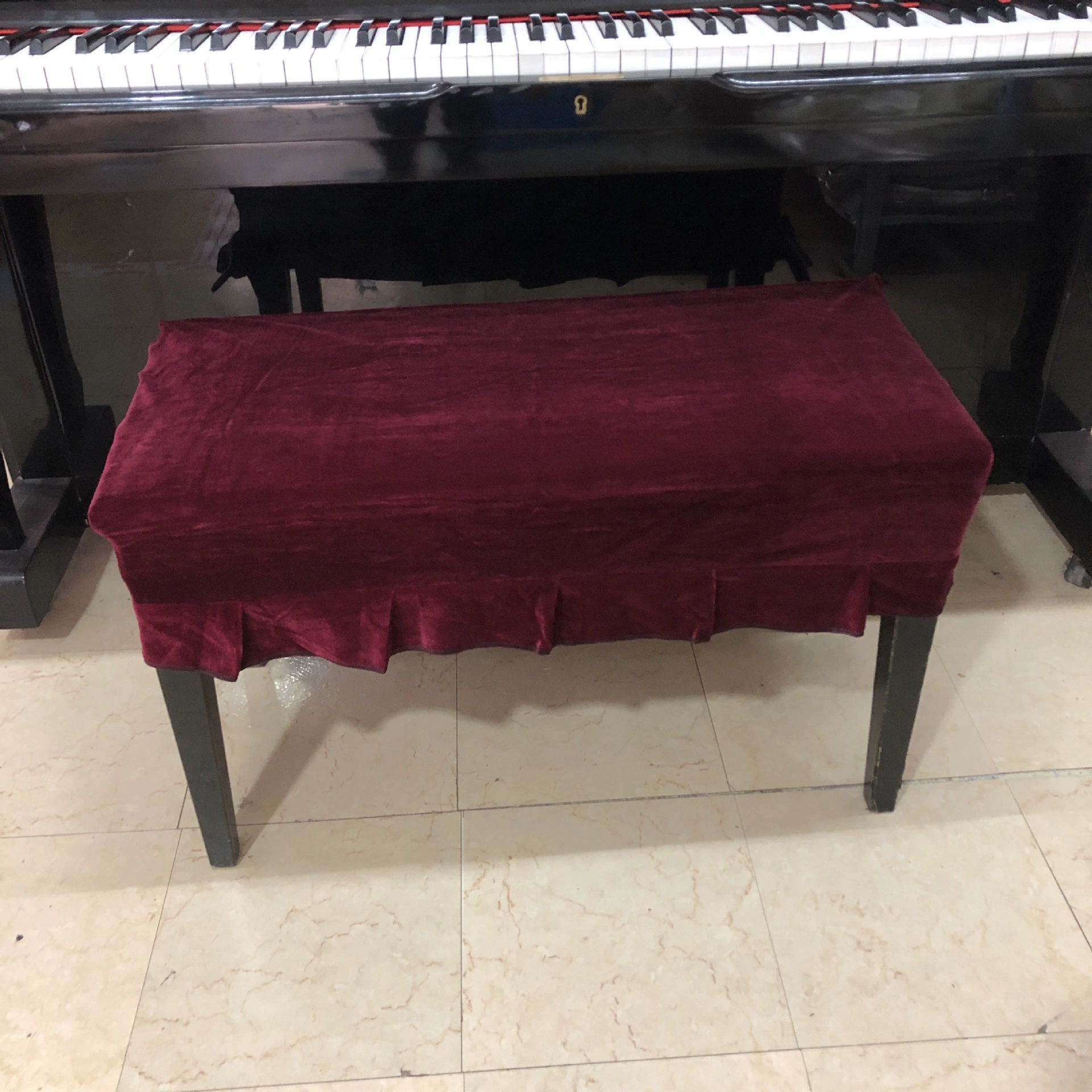 Оптовая продажа, бархатный чехол на скамейку для пианино, двойной пылезащитный чехол на скамейку для пианино, черный, одинарный регулируемый чехол на скамейку для пианино, чехол на скамейку для пианино c ^