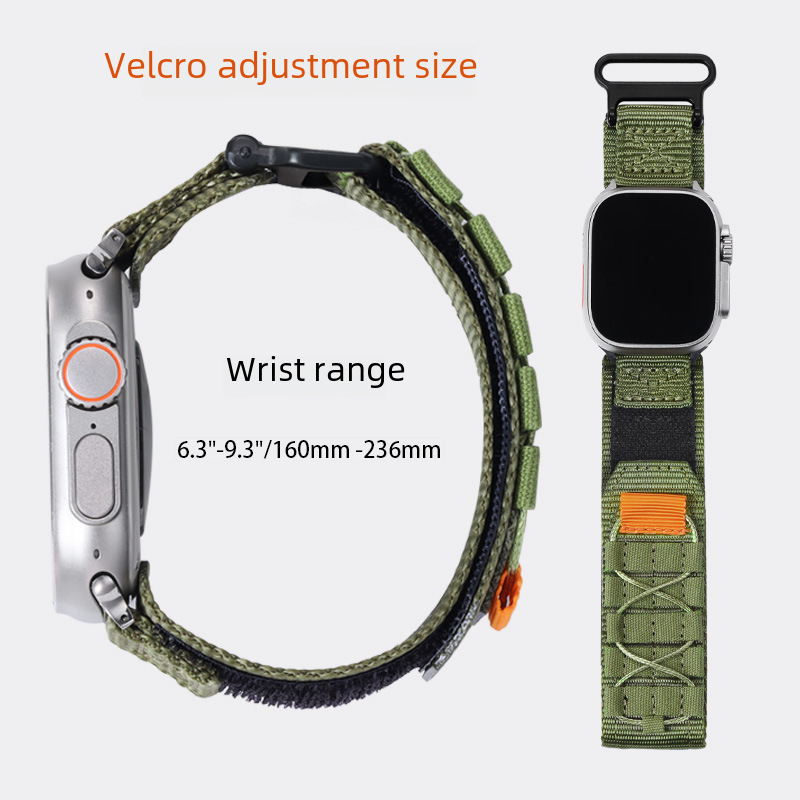 適用蘋果applewatch手錶帶運動綁帶迴環尼龍錶帶38/42/49mm魔術貼