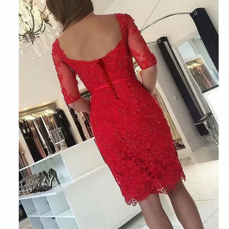 Comercio exterior europeo y americano Amazon AliExpress deseo vestido de noche de las mujeres falda de cadera corta vestido de noche de encaje