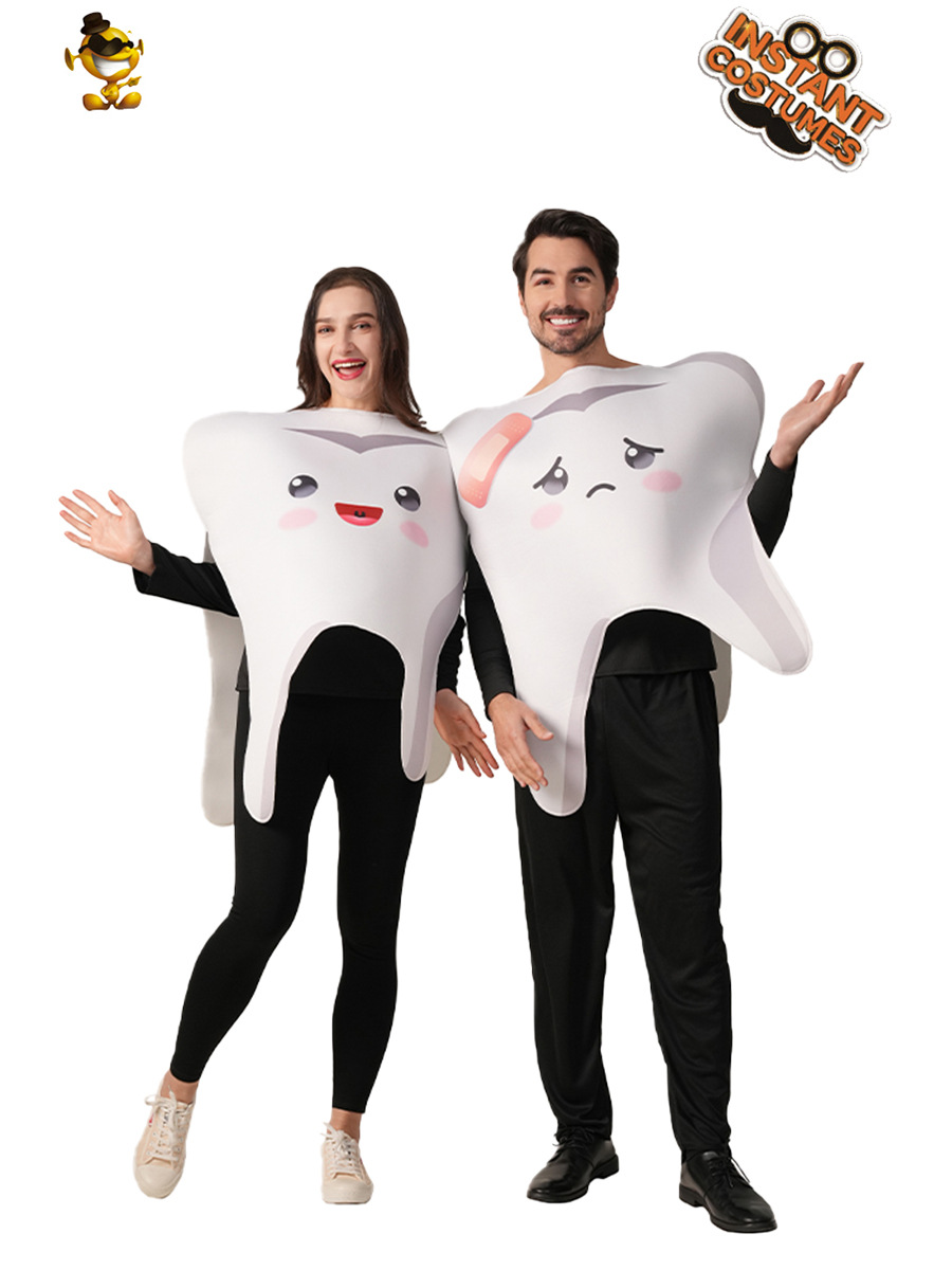 Halloween Adultos Hombres parejas Dental Party Ropa divertida Gourmet Ropa de juego de rol Distribución transfronteriza