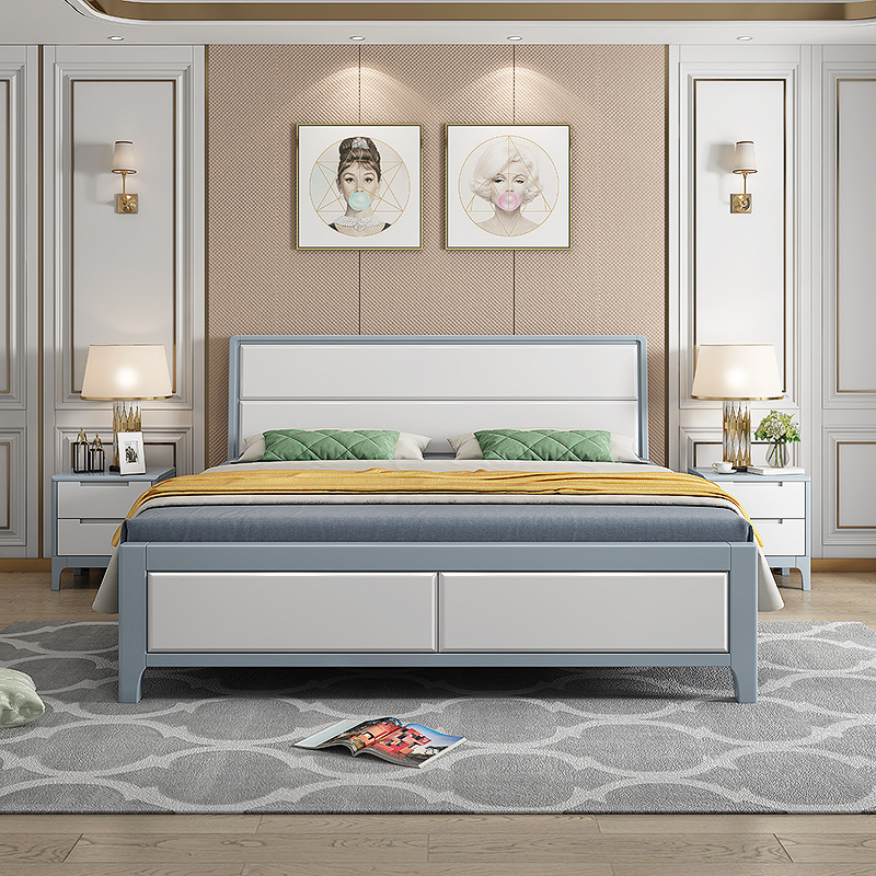 实木床北欧1.8米双人床1.5米软包床简约现代户型主卧