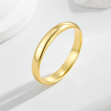 s925������14K����ԼС��3mm��Ȧ��ָŷ���羳��Լ��Ȧָ����Ʒ
