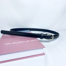 秋冬简约黑色细腰带中性风搭配牛仔裤休闲裤女高级感气质皮带束腰