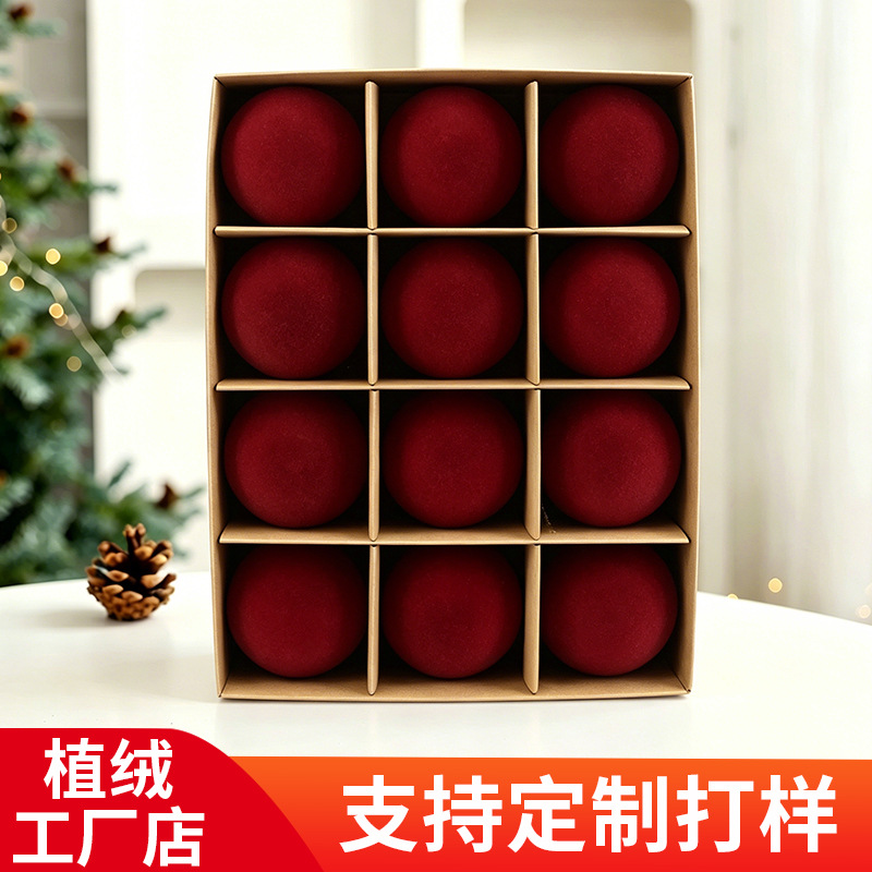 Bolas de Navidad 8CM / 12pcs Bolas de Navidad flocadas Decoraciones Navidad Factory Store Navidad directa image 1