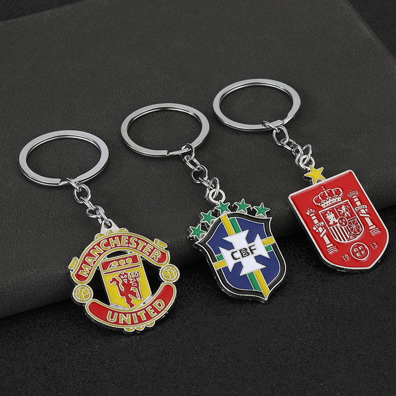 Colorful Alloy Key King Marley Yider Victory Country Mi Ac Milan Miami International Paris Keychain Small Pendant
