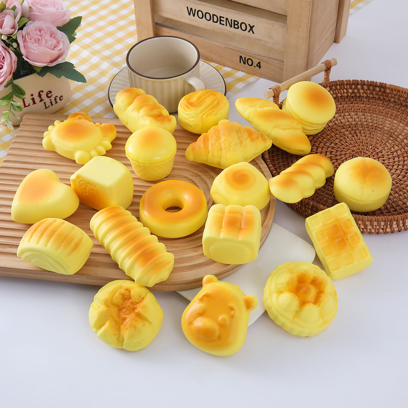 Xiaohongshu's Popular Squishy Simulation Bread Stress Relief Toy, Ultra-Soft Slow Rebound Creative Toy Cake