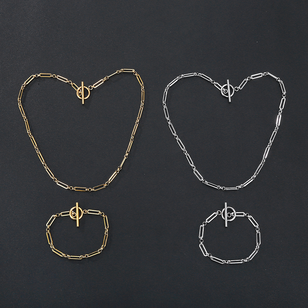 1 Piece 1 Set 304 Stainless Steel Bracelets Necklace display picture 3
