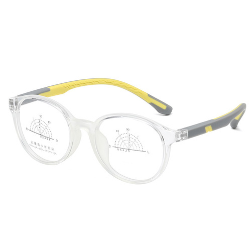 新款时尚圆框硅胶儿童镜架 TR90男女通用超轻防蓝光平光眼镜批发