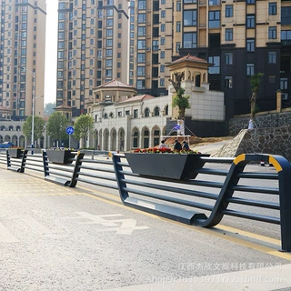 定制市政花箱护栏 道路中央隔离景观 人行道户外镀锌定制护栏