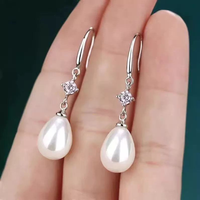 Импортные серьги из жемчуга, ретро циркония для мамы.