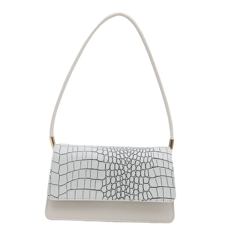 2025 primavera nuevo color sólido temperamento cocodrilo bolso de mano bolso de hombro de moda moda moda elegante bolso de mujer debajo de las axilas