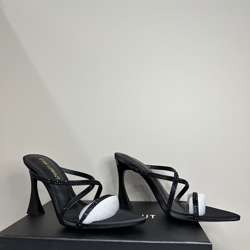 2025 summer new black satin cross rhinone with pointed toe sandals sexy temperament wedge heel royal sister high heels 2025 summer new black satin cross rhinone with pointed toe sandals sexy temperament wedge heel royal sister high heels