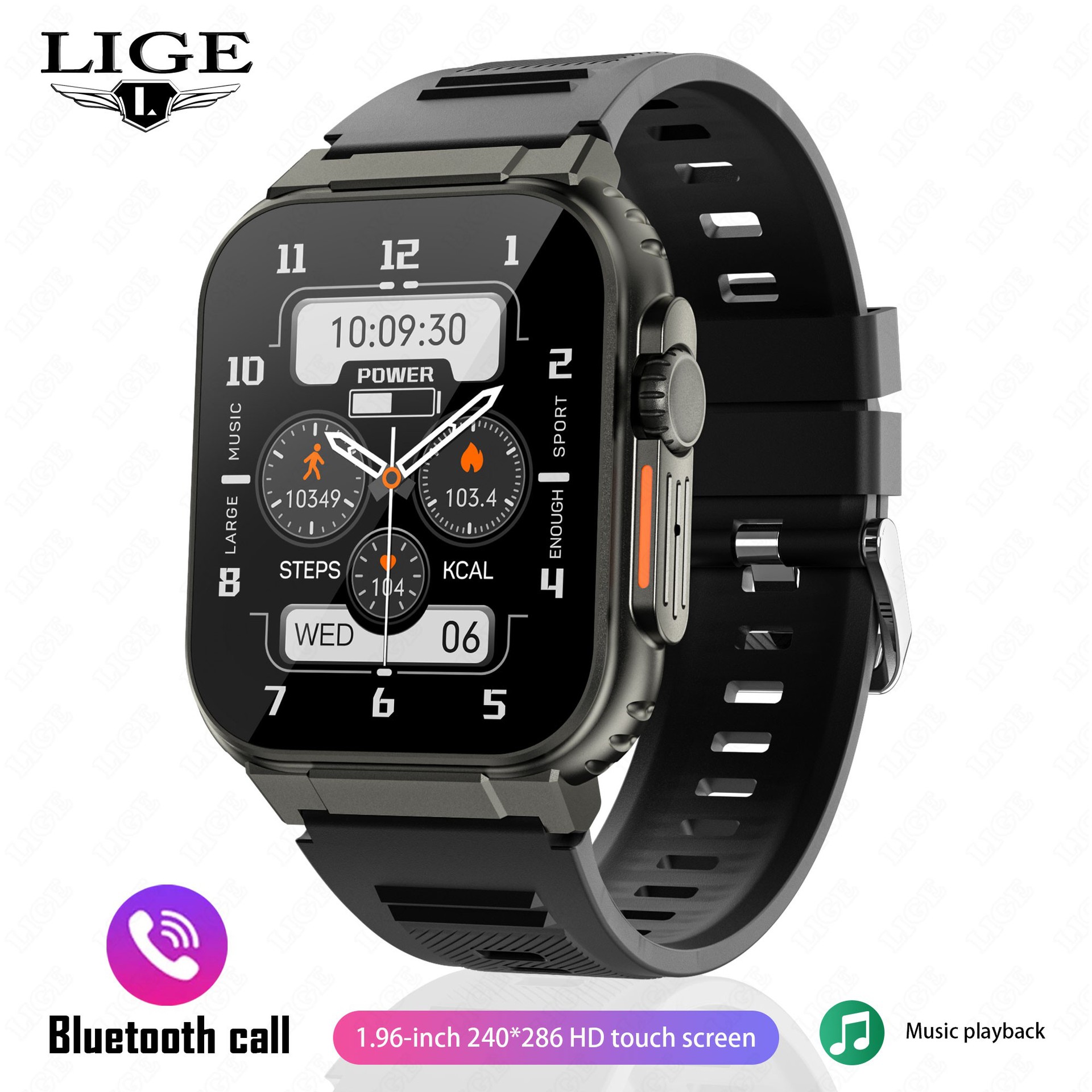 Smartwatch Für Herren Wasserdicht Mit Bluetooth Anruf Und Puls_voghion.com
