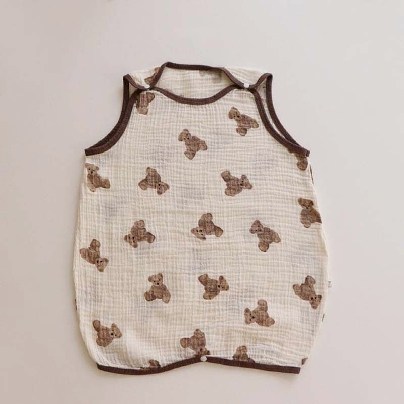 Factory wholesale summer double cotton yarn children's sleeping bag newborn baby gauze sleeveless vest kick quilt