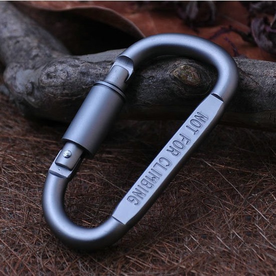 Large Package Gun Color Long Nut No.8 Mountaineering Buckle Large D-shaped Flat Hanging Buckle Aluminum Alloy Bold Hanging Buckle Quick Hanging
