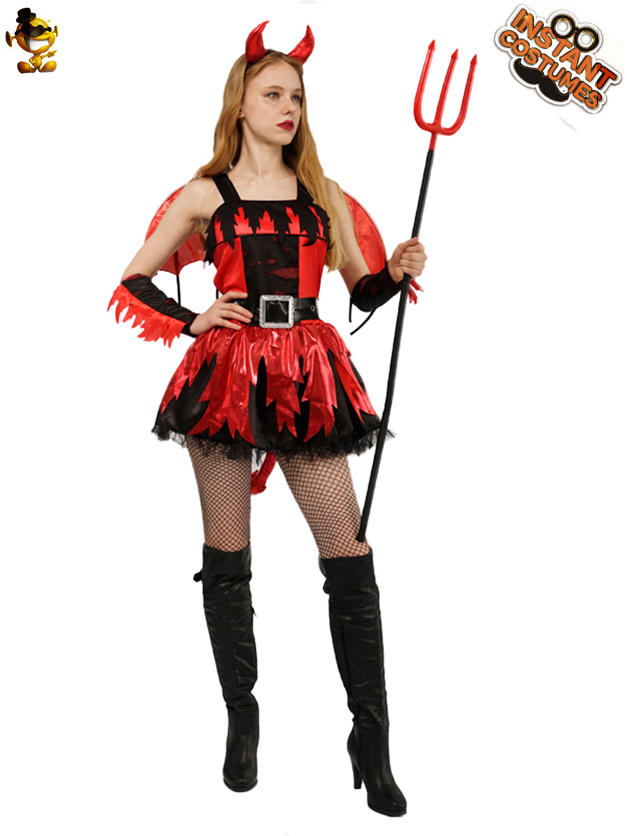 Gran chica Diablo rojo traje de Halloween cos vampiro rojo etapa juego ropa del funcionamiento del partido
